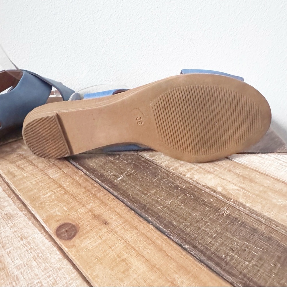 Miz Mooz Blue and Brown Leather Women's Sandals - Picture 9 of 12